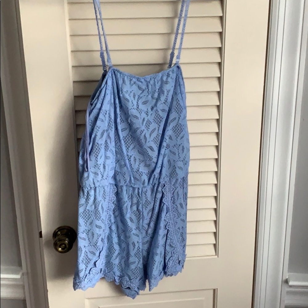Free people blue lace romper NWT